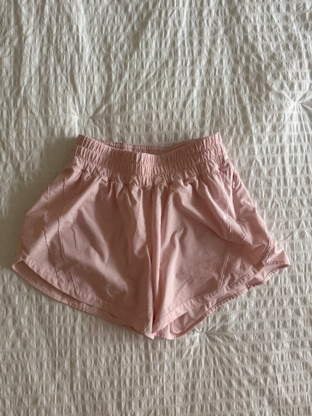 Lululemon Light Pink Running Shorts Built-In Underwear Lined Athletic